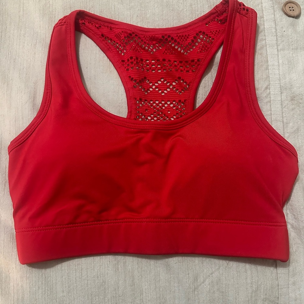 ZYIA Active Red Bomber Racerback Sports Bra XS